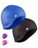 The Friendly Swede Swim Caps for Women & Men - Silicone...