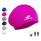 Womens Silicone Swim Cap for Long Hair,3D Ergonomic...