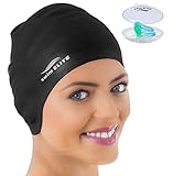 Silicone Swim Cap for Long Hair, Swimming Cap for Women...