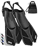 BPS Short Blade Swim Fins - with Adjustable Strap and...