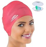 Silicone Swim Cap for Long Hair, Swimming Cap for Women...