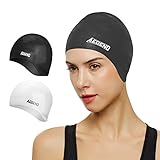 Aegend Unisex Swim Caps Cover Ears (2 Pack), Durable &...