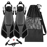 Oumers Snorkel Fins, Travel Size Adjustable Strap...