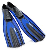 Mares Superchannel Full Foot Scuba Fins, 5/6, Blue