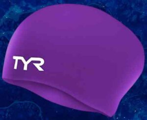 TYR Long Hair Silicone Swim Cap, Purple