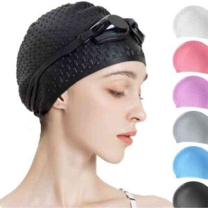 Tripsky Silicone Swim Cap for medium long dyed hair